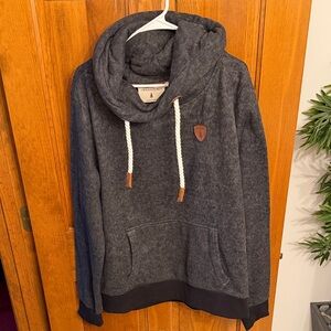 Wanakome Charcoal Hoodie with Tan Logo Patch